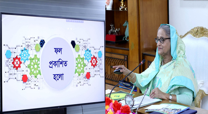 প্রধানমন্ত্রী শেখ হাসিনা তাঁর কার্যালয়ে ২০২২ সালের মাধ্যমিক স্কুল সার্টিফিকেট (এসএসসি) ও সমমানের পরীক্ষার ডিজিটাল ফলাফল প্রকাশ করেন।