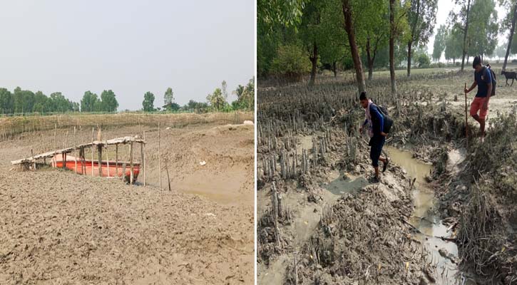 গুলিয়াখালী সৈকতের প্রবেশদ্বারে ভাঙা সাঁকো, বিপাকে পর্যটক