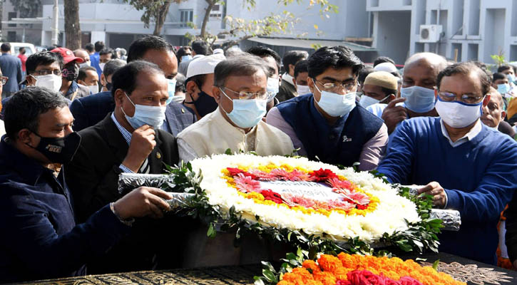 সাংবাদিক মিজানুর রহমানের অন্তিম যাত্রায় তথ্যমন্ত্রীর শ্রদ্ধা