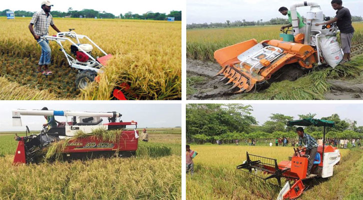 আদমদীঘিতে কৃষি যান্ত্রিকীকরণের  মাধ্যমে ধান কর্তনের আনুষ্ঠানিক উদ্ধোধন