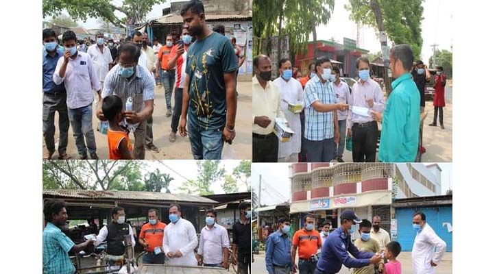 লালপুর উপজেলা প্রেসক্লাবের উদ্যোগে মাস্ক বিতরণ