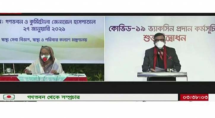 বহুল প্রতিক্ষীত করোনা টিকাদান উদ্বোধন করলেন প্রধানমন্ত্রী