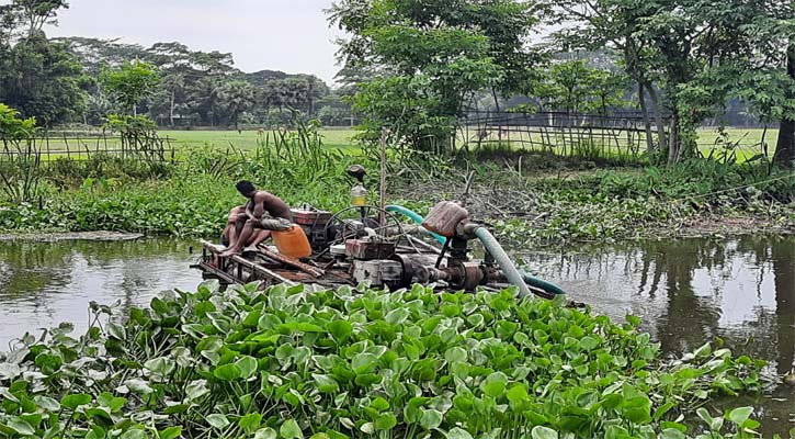 মির্জাগঞ্জে অবৈধ ড্রেজার দিয়ে বালু উত্তোলন