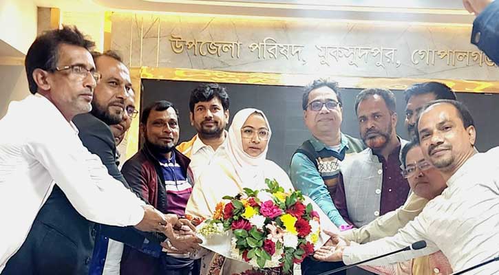 মুকসুদপুর উপজেলা নির্বাহী অফিসারের সাথে শিল্পকলা একাডেমির সদস্যদের মতবিনিময়