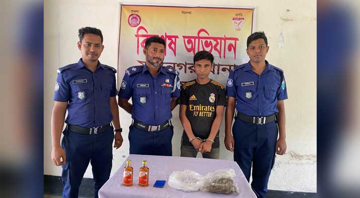 মধ্যনগরে পুলিশের অভিযানে মাদকদ্রব্যসহ গ্রেফতার ১