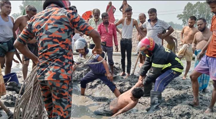 গাইবান্ধায় গর্তের চোরাবালিতে ডুবে যাওয়া কিশোর এক ঘন্টাপর জীবিত উদ্ধার