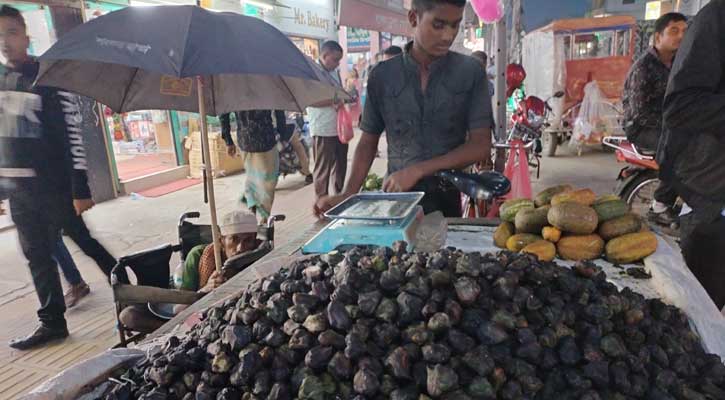 শ্রীমঙ্গলে ভ্যান গাড়িতে পানি ফল বিক্রি করে লাভবান ফল বিক্রেতারা