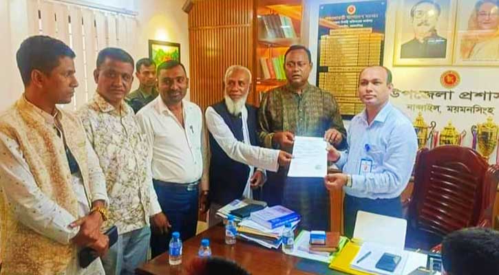 নান্দাইলে স্বতন্ত্র প্রার্থী এমপি তুহিনের মনোনয়নপত্র দাখিল