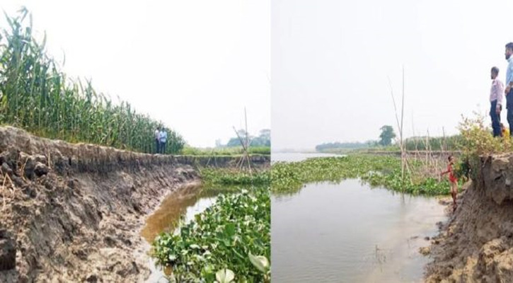 ধনাগোদা নদীর ভাঙনে হুমকির মুখে ফসলি জমি, বসতবাড়ি- দুঃশ্চিন্তায় এলাকাবাসী