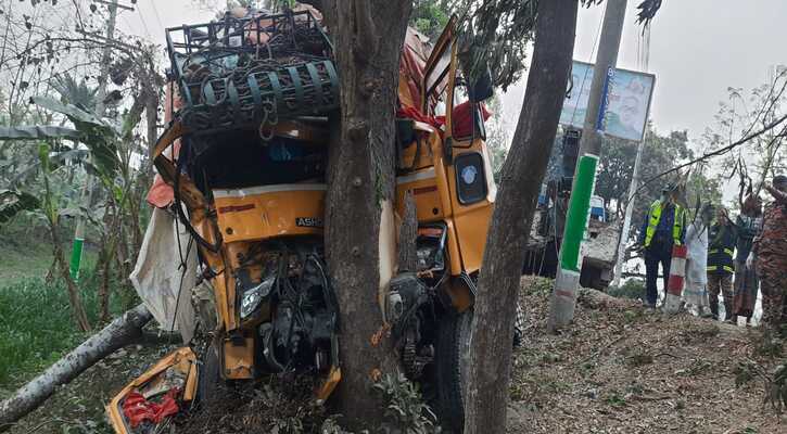 ফরিদপুরে গাছে ট্রাকের ধাক্কা, চালক নিহত