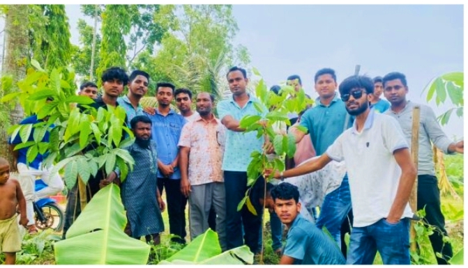 নান্দাইল উপজেলা ছাত্রলীগের উদ্যোগে বৃক্ষরোপণ