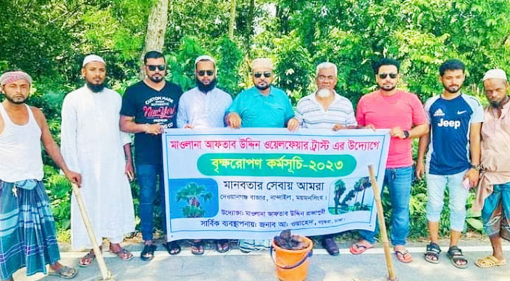 নান্দাইলে ২০ কিলোমিটার রাস্তার দুপাশে ১০ হাজার তালবীজ রোপণ