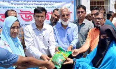 মুকসুদপুরে কৃষকের মাঝে বিনামূল্যে বীজ ও রাসায়নিক সার বিতরণ