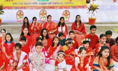 বর্ণিল আয়োজনে নববর্ষকে বরণ করেছে বাকৃবি