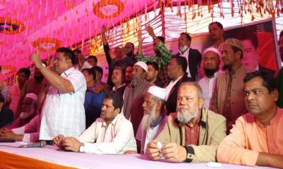 নাসিরনগরের হরিপুরে এম এ হান্নানের সমর্থনে বিএনপির জনসভা