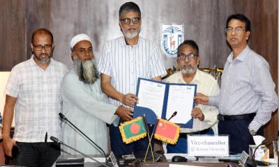 খুলনা বিশ্ববিদ্যালয় ও চীনের শ্যামেন বিশ্ববিদ্যালয়ের মধ্যে সমঝোতা স্মারক স্বাক্ষর