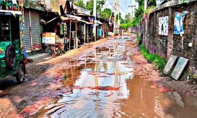 পলাশের ডাংগার বেহাল সড়কে চরম ভোগান্তি