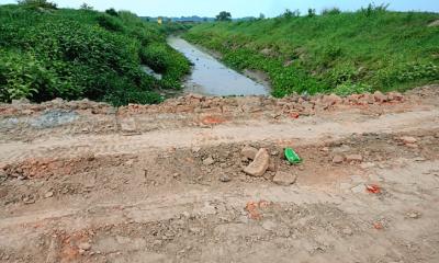 সিংগাইরে ইটভাটার মাটি সরবরাহের জন্য বিএডিসির খাল ভরাট করে রাস্তা নির্মাণ