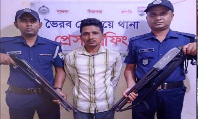 ভৈরবে অস্ত্রসহ চিহ্নিত ছিনতাইকারী জসিম গ্রেপ্তার