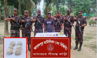 বিজিবির অভিযানে ১ কোটি ৬৬ লক্ষ  টাকার হরিণের কস্তুরীসহ এক চোরাকারবারি আটক