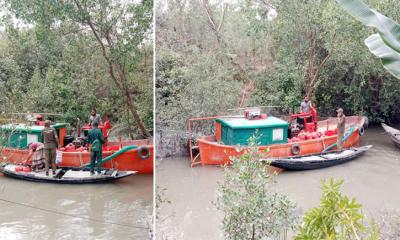 সুন্দরবনে আগুন, পানির উৎস না থাকায় নেভাতে বেগ