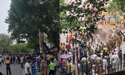 মহানবীকে কটূক্তি করায় তেজগাঁওয়ে সড়ক অবরোধ করে বিক্ষোভ