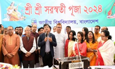 প্রথমবারের মতো সরস্বতী পূজার আয়োজন জাতীয় বিশ্ববিদ্যালয়ে