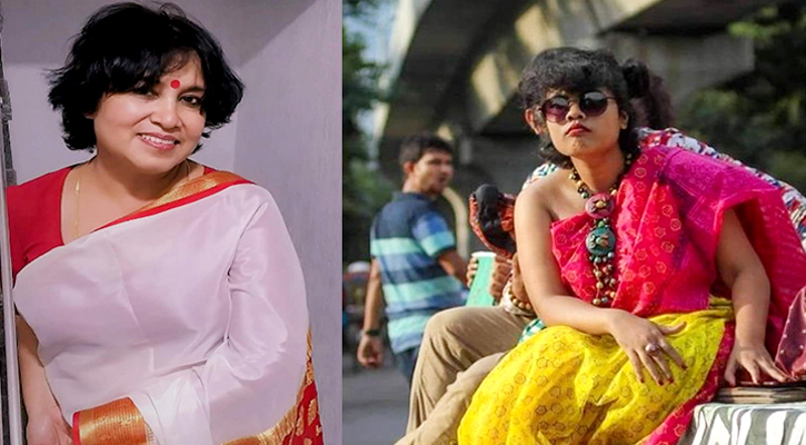 ব্লাউজবিহীন শাড়ি পরা মেয়েটিকে স্যালুট জানালেন তসলিমা