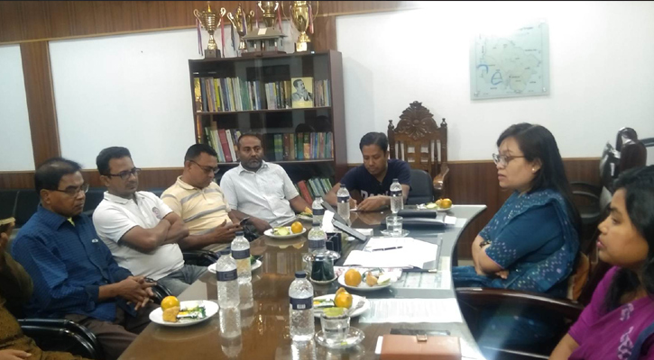 মুজিব শতবর্ষের ঘর বিতরণে উপজেলা নির্বাহী কর্মকর্তার সংবাদ সম্মেলন