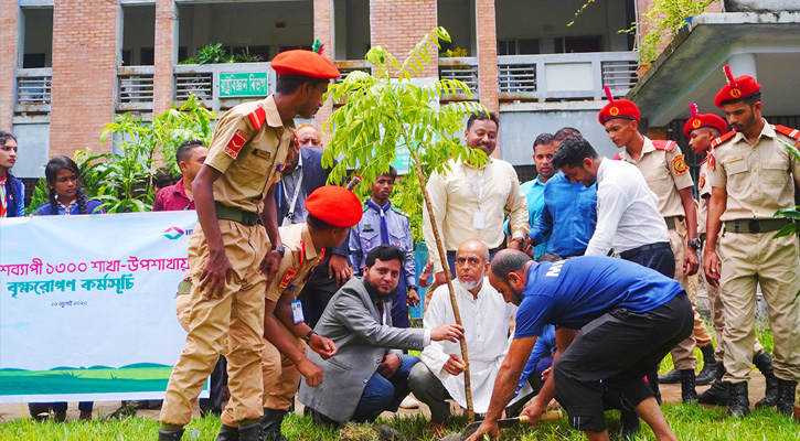 পিরোজপুরে সোহরাওয়ার্দী কলেজে আইএফআইসি ব্যাংকের বৃক্ষরোপন কর্মসূচি