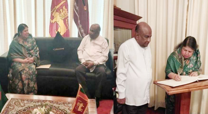 শ্রীলঙ্কার স্পিকারের সাথে শিরীন শারমিন চৌধুরীর সাক্ষাৎ