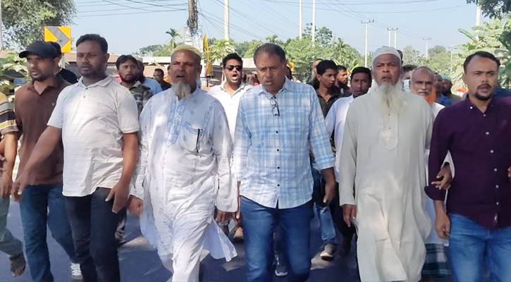 অবরোধের দ্বিতীয় দিনে ফুলপুর ও তারাকান্দায় মোতাহার হোসেনের নেতৃত্বে মিছিল ও পিকেটিং