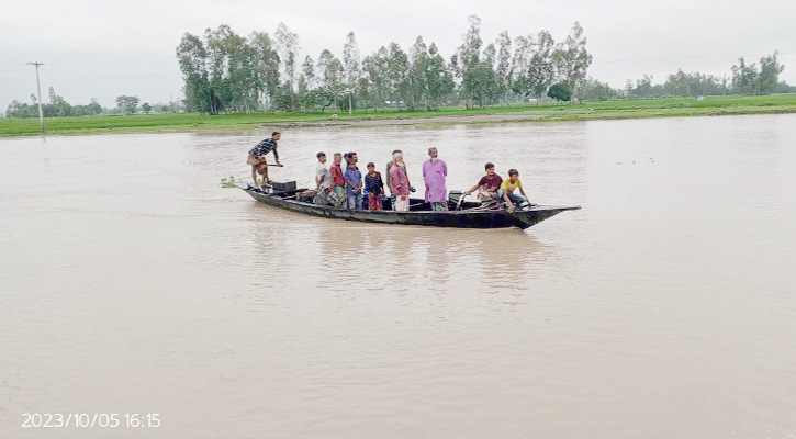 সুন্দরগঞ্জে তিস্তার নিচু এলাকা প্লাবিত, বন্যার আশঙ্কা