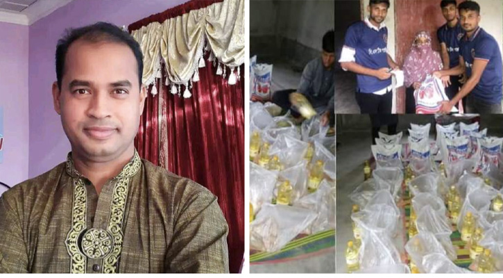 মোরেলগঞ্জে কুয়েত প্রবাসীর খাদ্য সামগ্রী বিতরণ