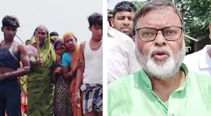 নদী ভাঙন পরিদর্শনে গিয়ে তাড়া খেয়ে পালালেন মন্ত্রী