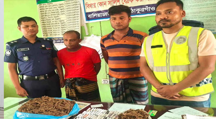 বালিয়াডাঙ্গীতে দুই কেজি গাঁজাসহ গ্রেপ্তার ২