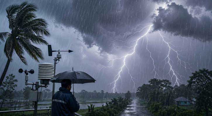 ঢাকাসহ ২০ অঞ্চলে রাতে ঝড়ের আভাস, বজ্রবৃষ্টির সতর্কতা
