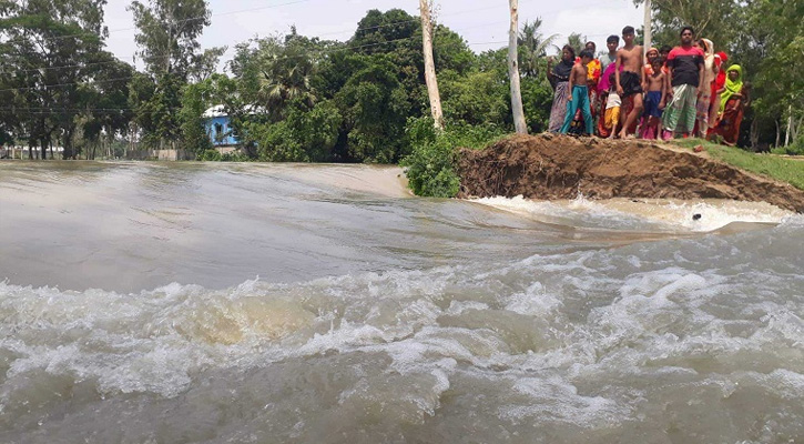সিরাজগঞ্জে যমুনা নদীর পানি বাড়ছে, নিম্নাঞ্চল প্লাবিত