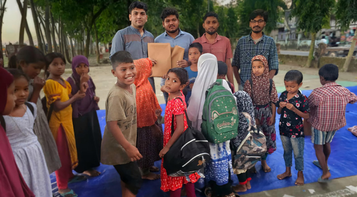ছাত্রদল নেতা দূর্জয়ের উদ্যোগে সুবিধা বঞ্চিত শিশুদের মাঝে শিক্ষা সামগ্রী বিতরণ