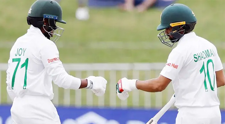 সাদমান-জয়ের ফিফটিতে বিনা উইকেটে ১০০ ছাড়ালো বাংলাদেশ