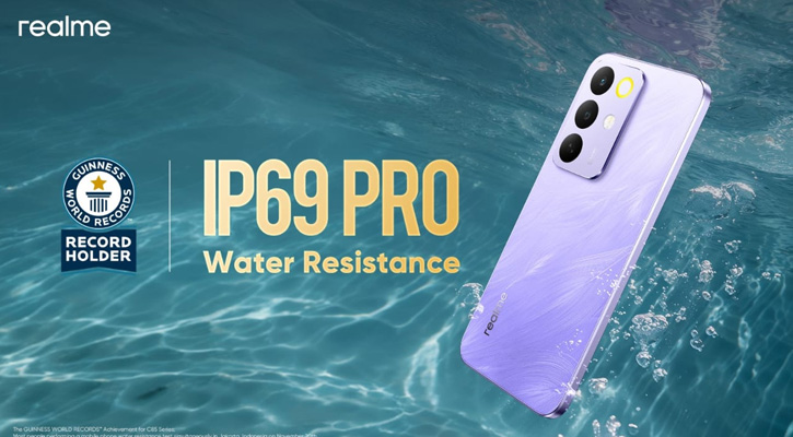 ওয়াটার-রেজিজট্যান্সে গিনেস ওয়ার্ল্ড রেকর্ডস করল রিয়েলমি সি৮৫ সিরিজ