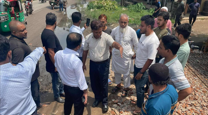 শ্রীমঙ্গলে জলাবদ্ধতা নিরসনে প্রশাসনের সরেজমিন পরিদর্শন