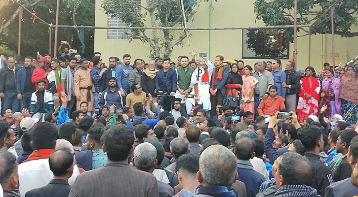 তানোরে ধানের শীষের বিশাল প্রচার মিছিল ও সমাবেশ