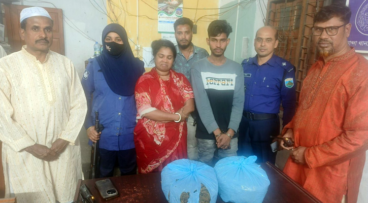 মান্দায় গাঁজাসহ দুই মাদক ব্যবসায়ী আটক