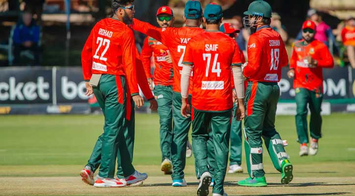 রিশাদের ঘূর্ণিতে জিম্বাবুয়েকে হারিয়ে সমতায় ফিরলো বাংলাদেশ