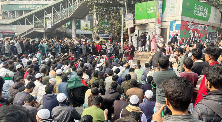 হাদি হত্যার বিচার দাবিতে আবারও শাহবাগ অবরোধ