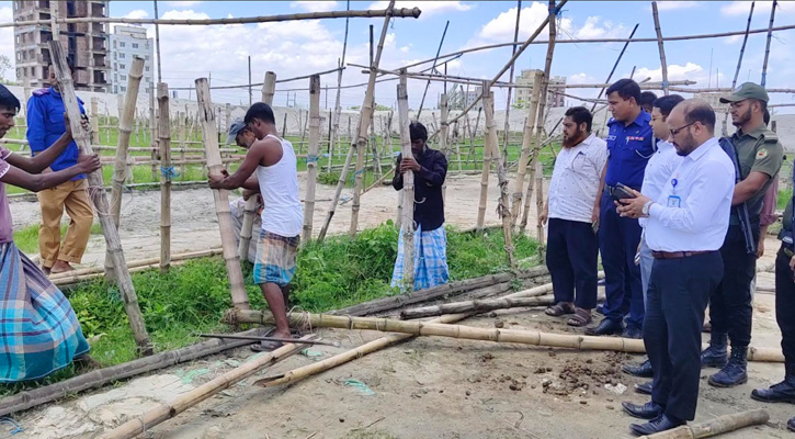 একুশে সংবাদে খবর প্রচারের পর পূর্বাচলে অবৈধ বালুর গদিতে উচ্ছেদ অভিযান