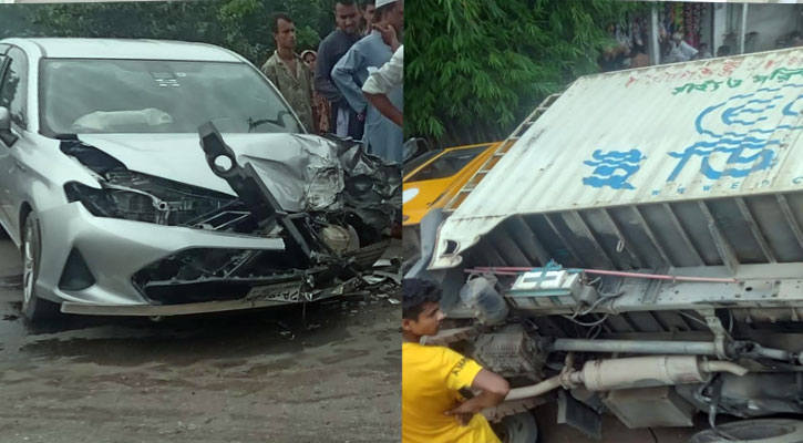 ঘোড়াশালে প্রাইভেটকার ও কাভার্ডভ্যানের সংঘর্ষে দুই প্রকৌশলী আহত
