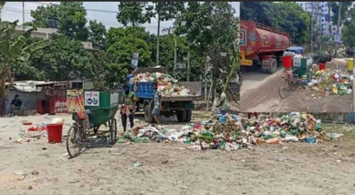 চাঁদপুর শহরে ছায়াবানী মোড়ে ময়লার ডাস্টবিন মিশন রোডে, অসন্তোষ স্থানীয়রা