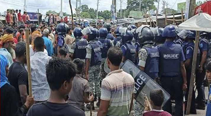 ভাঙ্গায় থানা ও উপজেলা পরিষদে হামলা, অফিসার্স ক্লাবে অগ্নিসংযোগ